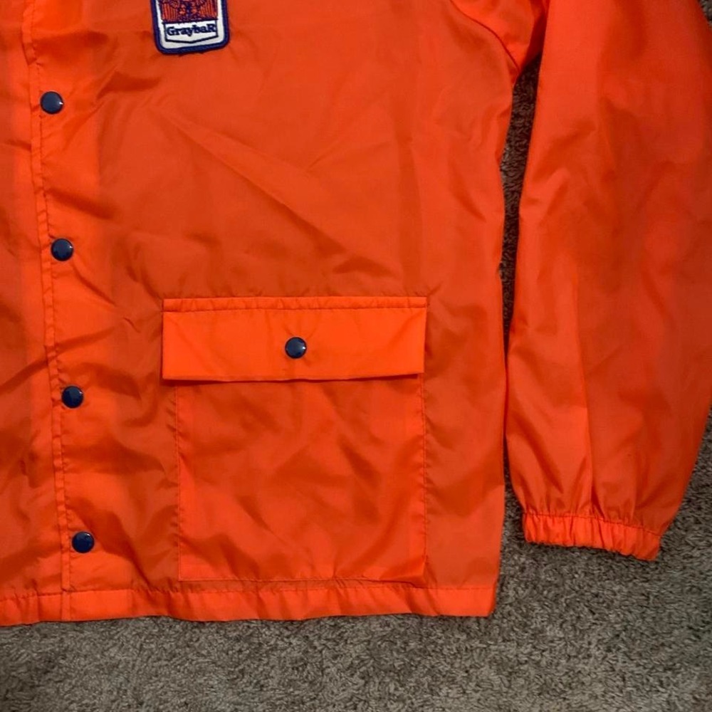 1970's vintage classic Orange Windbreaker Jacket with Graybar Eagle - Picture 4 of 5